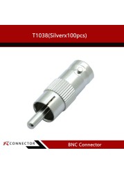 12/50/100pcs BNC Female Jack to RCA Male Plug Adapter Straight Connector for CCTV Security Video Surveillance Camera