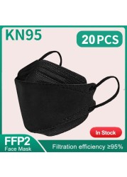 Korean KN95 Masks Morandi Masque FFP 2 Mascherine FFP2 Adult Black Mascarillas FPP2 ffp2fan Gray 4 Layers Protective Face Mask