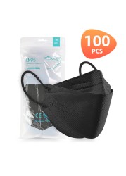 KN95 FFP2 Approved Adult Fish Mask 4 Layers Black Cloth Mask FPP2 Face Mask KN95 Respirator Mask ffp2mascarillas