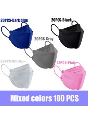 KN95 FFP2 Approved Adult Fish Mask 4 Layers Black Cloth Mask FPP2 Face Mask KN95 Respirator Mask ffp2mascarillas