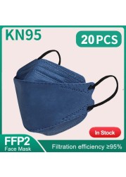 قناع السمك KN95 Mascarillas FPP2 الكبار Morandi ffp2fan 4 طبقة FFPP2 وافق أقنعة الوجه FFP2 تنفس غطاء للفم قناع FFP2