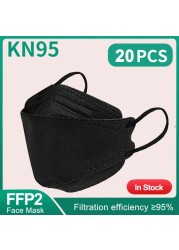 قناع السمك KN95 Mascarillas FPP2 الكبار Morandi ffp2fan 4 طبقة FFPP2 وافق أقنعة الوجه FFP2 تنفس غطاء للفم قناع FFP2