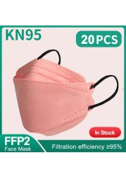 قناع السمك KN95 Mascarillas FPP2 الكبار Morandi ffp2fan 4 طبقة FFPP2 وافق أقنعة الوجه FFP2 تنفس غطاء للفم قناع FFP2