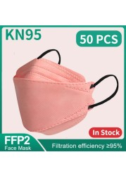 قناع السمك KN95 Mascarillas FPP2 الكبار Morandi ffp2fan 4 طبقة FFPP2 وافق أقنعة الوجه FFP2 تنفس غطاء للفم قناع FFP2