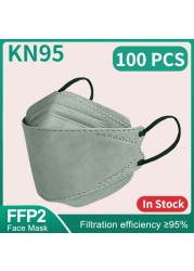 قناع السمك KN95 Mascarillas FPP2 الكبار Morandi ffp2fan 4 طبقة FFPP2 وافق أقنعة الوجه FFP2 تنفس غطاء للفم قناع FFP2