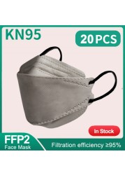 قناع السمك KN95 Mascarillas FPP2 الكبار Morandi ffp2fan 4 طبقة FFPP2 وافق أقنعة الوجه FFP2 تنفس غطاء للفم قناع FFP2