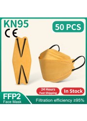 قناع السمك KN95 Mascarillas FPP2 الكبار Morandi ffp2fan 4 طبقة FFPP2 وافق أقنعة الوجه FFP2 تنفس غطاء للفم قناع FFP2