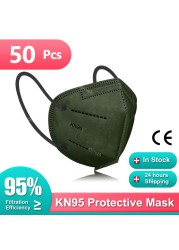 CE ffp2mascarillas KN95 FPP2 أقنعة الوجه القابلة للتنفس 5 طبقة قابلة لإعادة الاستخدام FFP2 التنفس غطاء للفم fp2 Masque