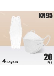 Fish Mask FFP2 4 Layer KN95 Face Masks FFP2 Mascarillas FPP2 Europe Approved ffp2fan Morandi Color Adult FFP Mask 2 10-100pcs