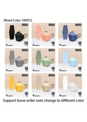 Fish Mask FFP2 4 Layer KN95 Face Masks FFP2 Mascarillas FPP2 Europe Approved ffp2fan Morandi Color Adult FFP Mask 2 10-100pcs