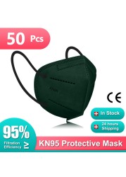 FFP2 قناع KN95 Mascarillas FPP2 وافق صحية 10-100 قطعة 5 طبقة Morandi قناع وجه واقي KN 95 تنفس FFP2MASK маска