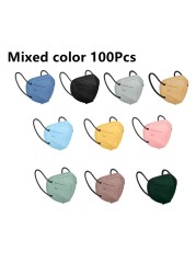 FFP2 Mask KN95 Mascarillas FPP2 Approved Healthy 10-100pcs 5 Layer Morandi Protective Face Mask KN 95 Respirator FFP2MASK маска