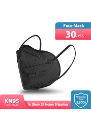 قناع الوجه من Mascarillas FFP2 Negras 5 طبقات KN95 قناع الوجه FFP2 قناع الوجه FPP2 المعتمد للبالغين mascarilla fpp2 homology ada ffpp2 ffp2fan أسود