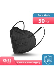 قناع الوجه من Mascarillas FFP2 Negras 5 طبقات KN95 قناع الوجه FFP2 قناع الوجه FPP2 المعتمد للبالغين mascarilla fpp2 homology ada ffpp2 ffp2fan أسود