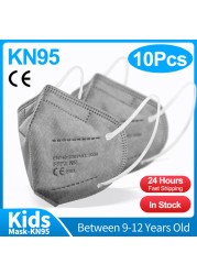 10-50pcs KN95 Mask N95MASK ffp2mask 9-12 years for children ffp2 mascarillas fpp2 niños homologadas negras masques organization ffpp2