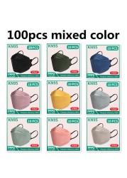 10-100pcs Kids Korean Morandi KN95 Maske Disposable Black Face Mask Children FPP2 Masks FFP2 Mascarillas niños Masque Enfant FP2