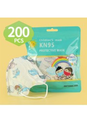 FFP2 KN95 Unicorn Mask For Kids Thicker Mask 5 Layers KN95 Mask Children Anti-Fog Mouth Mask Student Respirator Mask