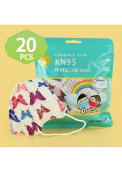 FFP2 KN95 Unicorn Mask For Kids Thicker Mask 5 Layers KN95 Mask Children Anti-Fog Mouth Mask Student Respirator Mask