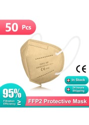 10-100 قطعة FFP2 Mascarillas 9 الالوان FPP2 Homologada يوروبا FFP3 Mascarilla KN95 5 طبقات الكبار FFP2Mask CE FP2 قناع FFP 2