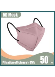 5D Protective Face Mask KN95 Approved FPP2 FFP2 Mascarillas Morandi Masque FFP 2 Adult ffp2fan CE Black Mascherina FFPP2 Masks