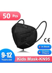 9-12 Years mascarillas fpp2 niños children FFP2 Mask Reusable Ce Approved KN95 Masks 5 Layers FFP 2 Security Protection Mask