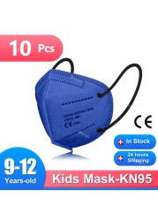 9-12 سنة mascarillas fpp2 niños الأطفال FFP2 قناع قابلة لإعادة الاستخدام Ce وافق KN95 أقنعة 5 طبقات FFP 2 قناع حماية الأمن