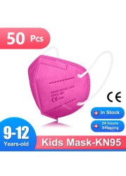 9-12 سنة mascarillas fpp2 niños الأطفال FFP2 قناع قابلة لإعادة الاستخدام Ce وافق KN95 أقنعة 5 طبقات FFP 2 قناع حماية الأمن