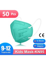 9-12 سنة mascarillas fpp2 niños الأطفال FFP2 قناع قابلة لإعادة الاستخدام Ce وافق KN95 أقنعة 5 طبقات FFP 2 قناع حماية الأمن