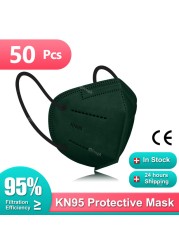 Morandi Mascarillas Masks KN95 Approved ffp2 Mask fpp2 Approved ffp2fan 5 Layers Black Respirator Face Mouth Masks KN95 Adults