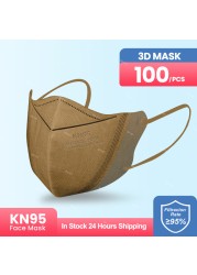 Elough Mask FFP2 CE Certificated 3D Protective Kn95 Face Mask Dust-proof PM2.5 Respirator Filtration Respirator KN 95 Mask