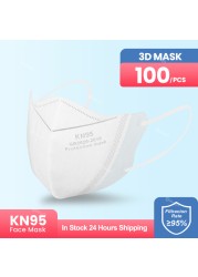 Elough Mask FFP2 CE Certificated 3D Protective Kn95 Face Mask Dust-proof PM2.5 Respirator Filtration Respirator KN 95 Mask