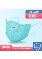 Elough Mask FFP2 CE Certificated 3D Protective Kn95 Face Mask Dust-proof PM2.5 Respirator Filtration Respirator KN 95 Mask