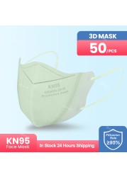 Elough Mask FFP2 CE Certificated 3D Protective Kn95 Face Mask Dust-proof PM2.5 Respirator Filtration Respirator KN 95 Mask