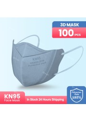 Elough Mask FFP2 CE Certificated 3D Protective Kn95 Face Mask Dust-proof PM2.5 Respirator Filtration Respirator KN 95 Mask