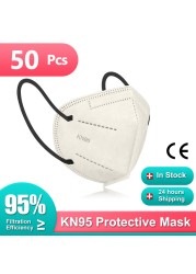 10-200pcs ffp2 masks black kn95 mascarillas fpp2 approved ffp2 multicolored morandi kn95 mask 5ply ffp2 protective mask kn95mask ffp2