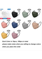 10-200pcs ffp2 masks black kn95 mascarillas fpp2 approved ffp2 multicolored morandi kn95 mask 5ply ffp2 protective mask kn95mask ffp2