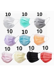 Disposable Dust Mask 3 Layer Colorful Homeopathic Masks Face Masks For Mascaras Mouth Masks For Adults