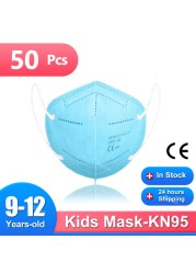 قناع KN95 Mascarillas fpp2 niños 9 a 12 años واقي تنفس CE ffp2قناع أطفال قناع الوجه Masken ffp 2 المعتمدة