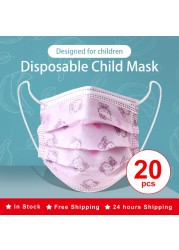 3 ply non woven fabric disposable children's cartoon mask