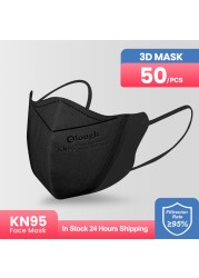 Fashion 3D Mask KN95 Face Masks Face Filter Mask FFP2 Black Dust Mouth Mask Gray mascarilla fpp2 homology ada fit women fp2