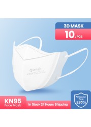 Fashion 3D Mask KN95 Face Masks Face Filter Mask FFP2 Black Dust Mouth Mask Gray mascarilla fpp2 homology ada fit women fp2