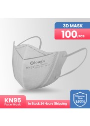 Fashion 3D Mask KN95 Face Masks Face Filter Mask FFP2 Black Dust Mouth Mask Gray mascarilla fpp2 homology ada fit women fp2