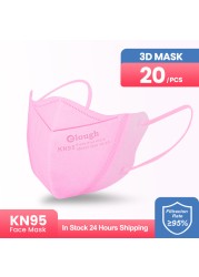 Fashion 3D Mask KN95 Face Masks Face Filter Mask FFP2 Black Dust Mouth Mask Gray mascarilla fpp2 homology ada fit women fp2