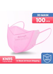 Fashion 3D Mask KN95 Face Masks Face Filter Mask FFP2 Black Dust Mouth Mask Gray mascarilla fpp2 homology ada fit women fp2