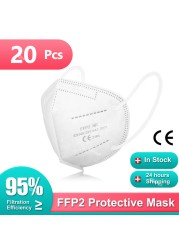 FFP2 Mask FPP2 Certified FFP2 Colorful Mascarillas 5 Layers KN95 Filter Masks ffp2 ce Mask Reusable Respirator ffpp2 Masken ffp 2