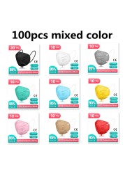 FFP2 Mask FPP2 Certified FFP2 Colorful Mascarillas 5 Layers KN95 Filter Masks ffp2 ce Mask Reusable Respirator ffpp2 Masken ffp 2