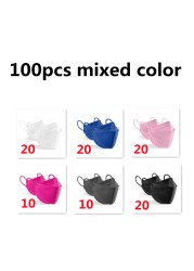 10-100pcs Korean Fish KN95 Maske FFP2 Mascarillas FPP2 Approved Health Protective Face Mask Respirator Mouth Masks ffp2fan CE