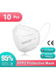 Mascherine FFP2 Mascarilla FPP2 homology ada 5 ply KN95 masks adult respirator mask FPP2 95% protective filter ffpp2 masken ffp 2
