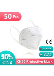 10-200pcs Colorful Masks FFP2 Mascarillas KN95 Certified Mascarilla FPP2 homology ada Cubrebocas KN95 Face Mask KN 95 Adult