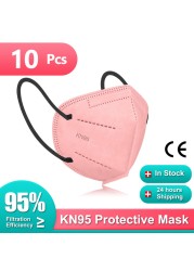 10-100pcs Morandi Color KN95 Mask 5 Layers Face Mask FFP2 Mask FFPP2 Mascarillas fpp2 Homologada Mascarillas KN95 Certificadas